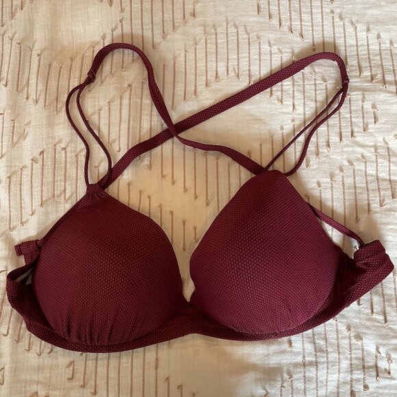 Shade & Shore Other - Shade & Shore Women's Maroon Underwire Padded Bikini Top, 38DD new without tags